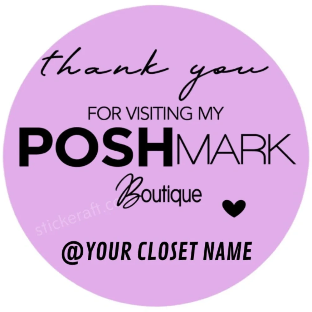 Custom Poshmark Closet Stickers | 2 Inch Round Thank You Labels – STICKERS NEW